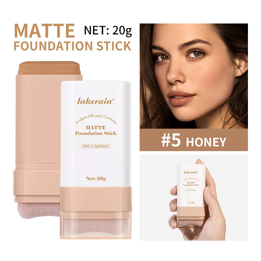 Matte Foundation Stick Waterproof Coverage Travel Flawless Eraser Foundation Stick Lightweight Enhance Skin Radiance Face Makeup Oasis Select 05 Honey