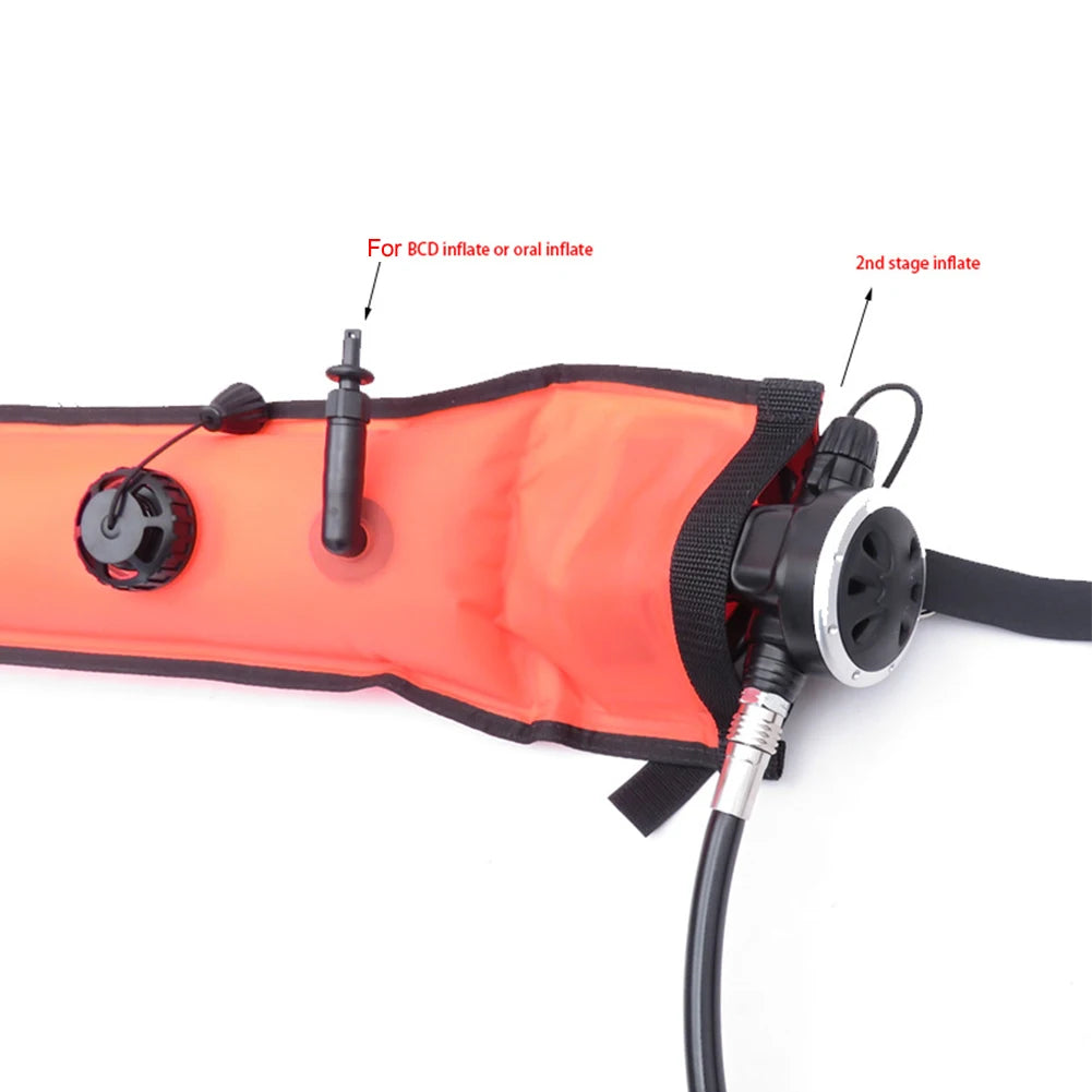 Diving Signal Tub SMB Storage Mesh Bag 120x15cm 3-in-1 Reel Buoy Marker Signal Pocket With Spool Snap Scuba Diving Bag Oasis Select