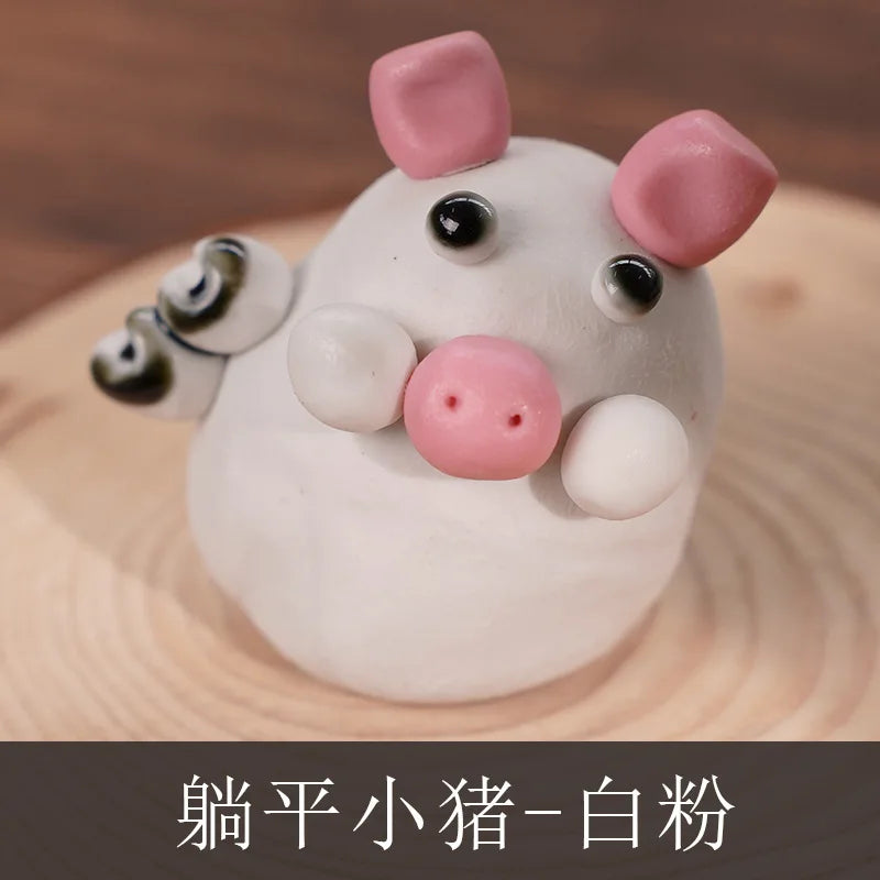 Ceramic Cute Mini Ornaments for Tourist Attractions, Hand-Pinched Animals, Cultural and Creative Decorations Tea Pets Oasis Select 24
