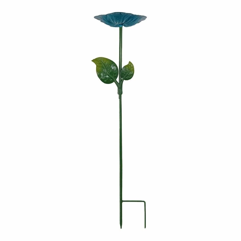 Iron Flower Bird Bath – Large Capacity Garden Dish | Oasis Garden Bird Bath Oasis Select A-Blue