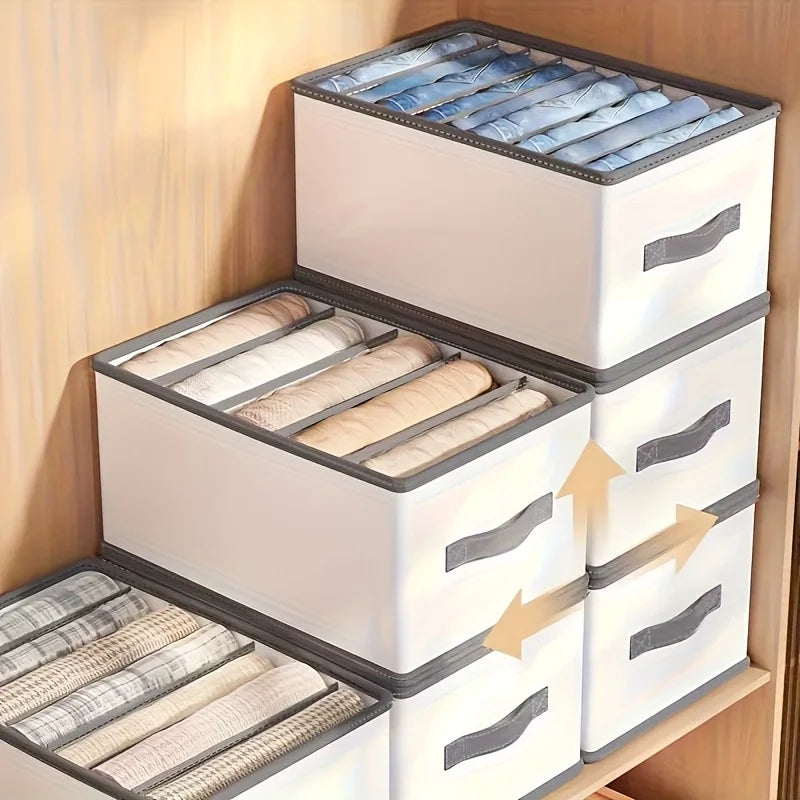 Foldable Fabric Drawer Organizers with Handles - Multi-Compartment Storage Box for Clothes, Pants, Bedding, Closet Organizers Oasis Select