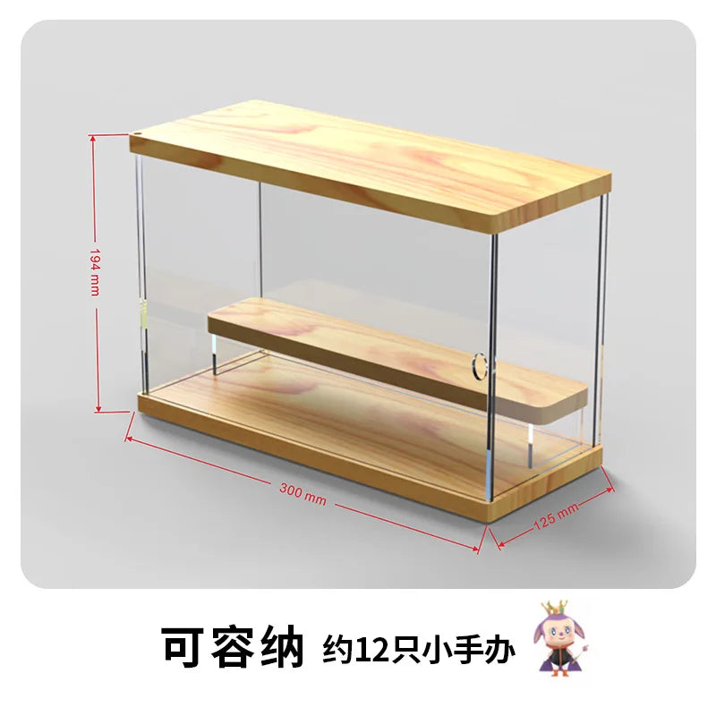 Solid Wood Acrylic Dustproof Display Cabinet & Storage Box