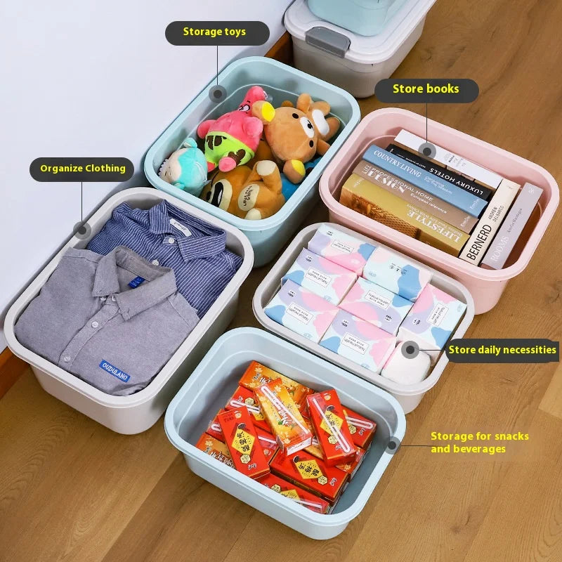 Large 60L Foldable Plastic Storage Bin with Lid & Handles Foldable Storage Bin Oasis Select