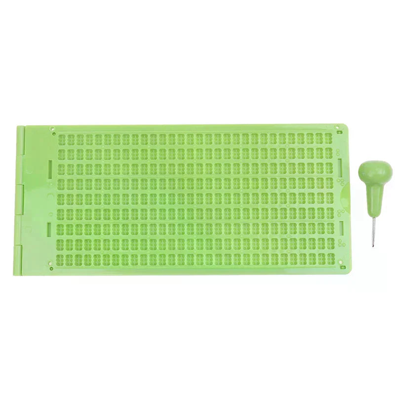 1Set 9 Lines 30 Cells Practical School Plastic Braille Portable Writing Slate With Stylus Oasis Select