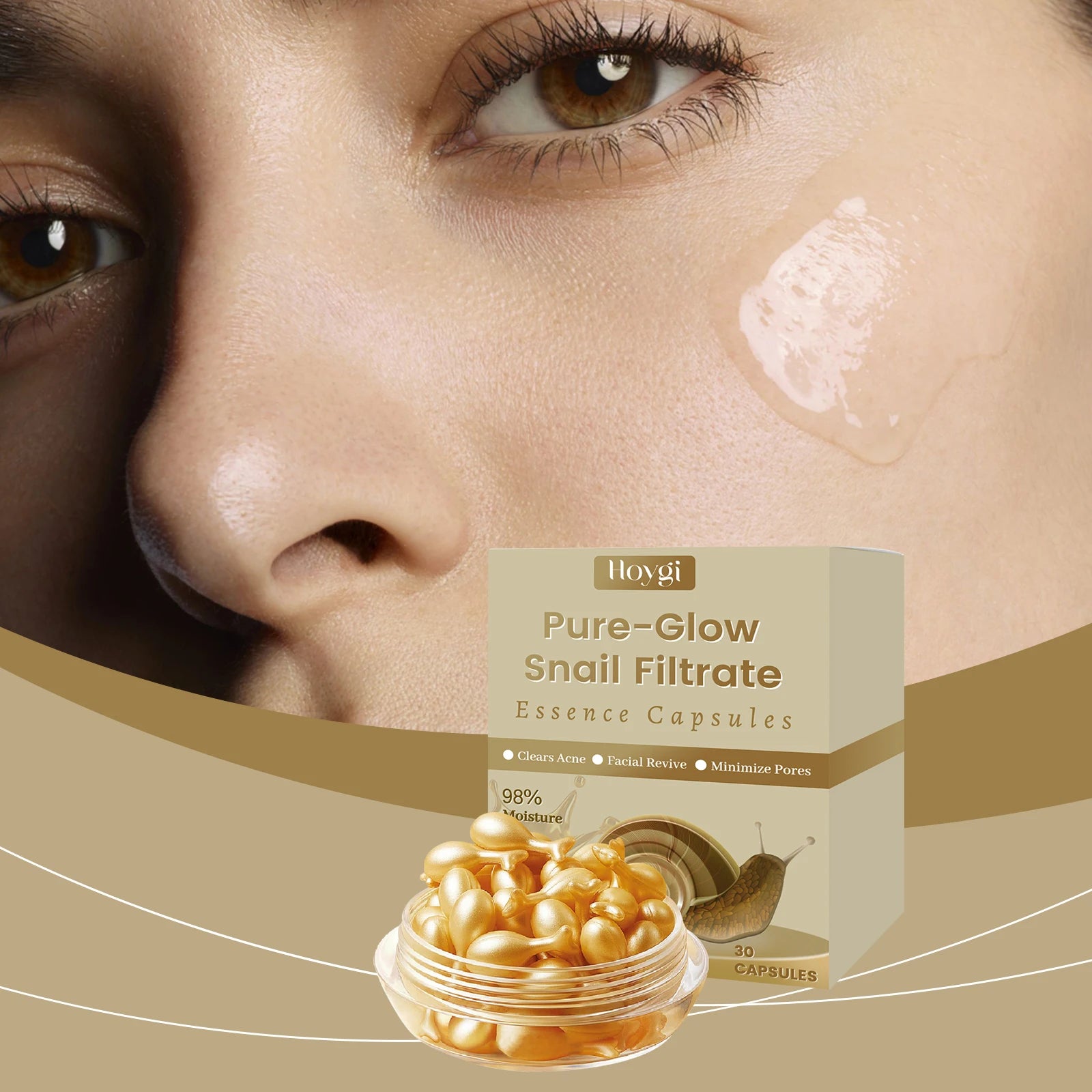 Hoygi Snail Essence Capsule Serum – Hyaluronic Acid & Collagen