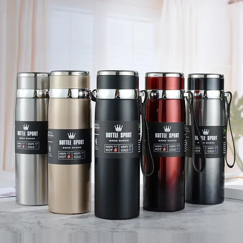 1000ml Stainless Steel Thermal Water Bottle Vacuum Insulated Thermos Flask Leakproof Coffee Tea Cup for Office Travel Use Oasis Select