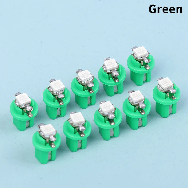 Car Accessories Pack with T5 B8.5d LED 5050 SMD Bulbs, 10-pcs for Interior Dashboard Side Switch Light Oasis Select A1