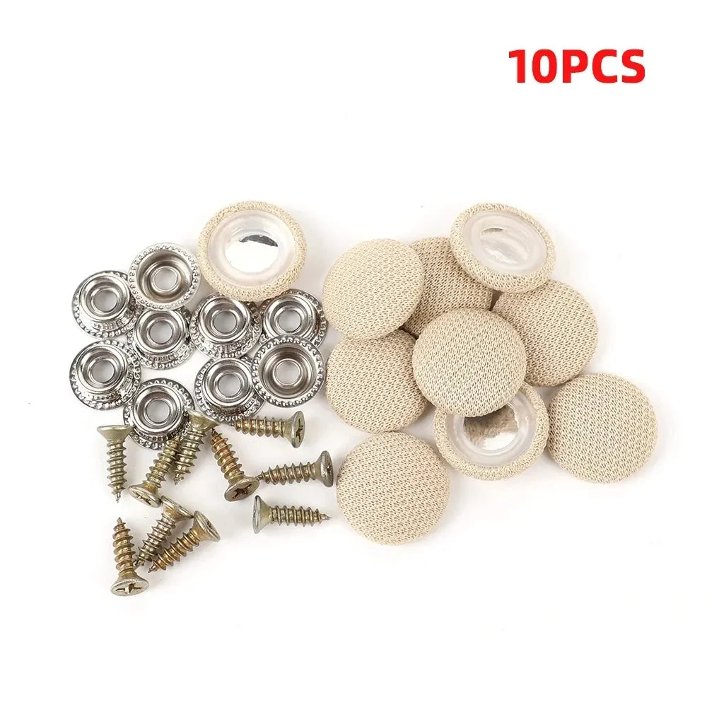 10/20/30/40pcs Car Roof Cloth Fixing Buckle Snap Rivets Retainer Car Interior Ceiling Buckles Headliner Auto Roof Metal Buckle Oasis Select beige 10pcs
