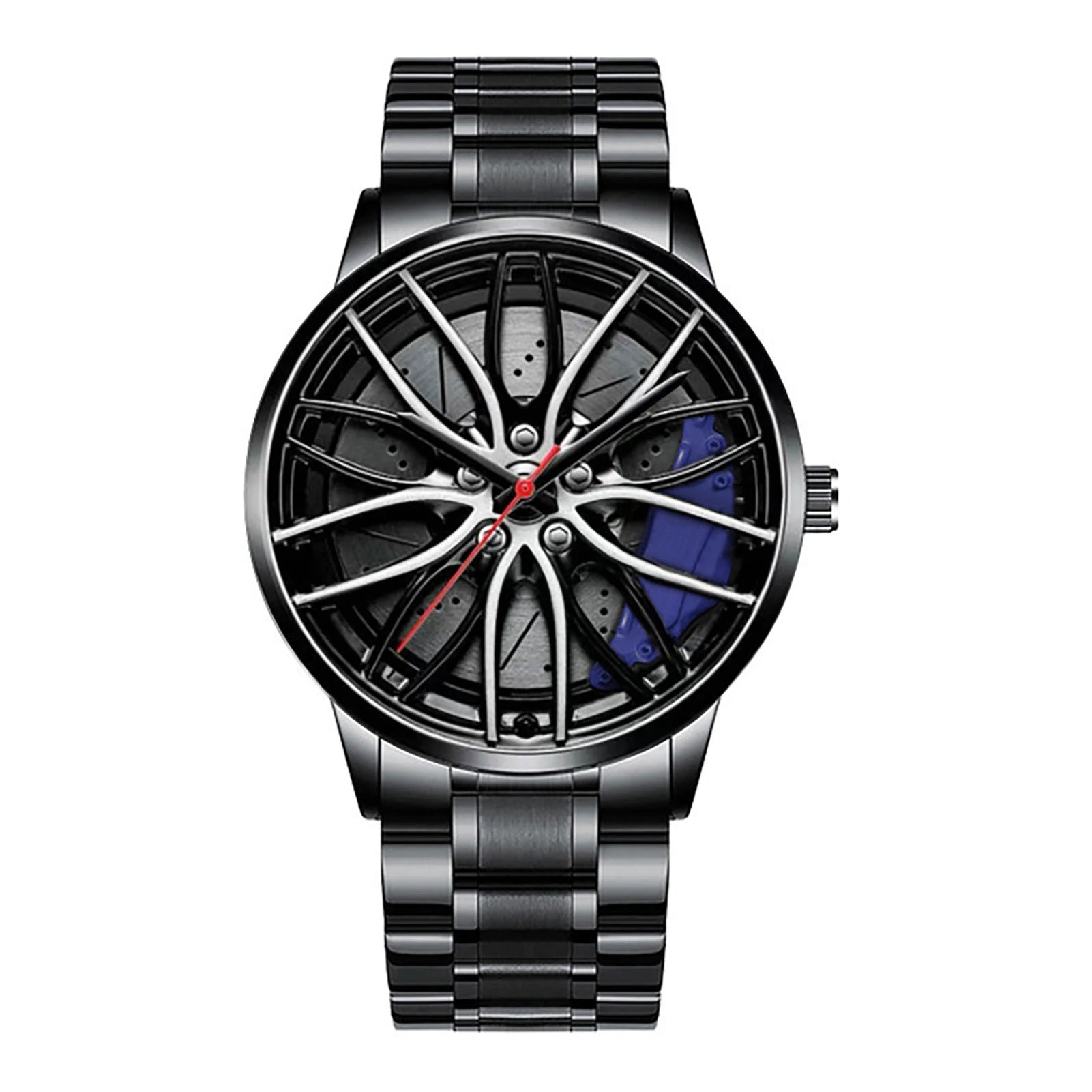 Men's Car Rim Quartz Watch – Leather Strap Round Dial