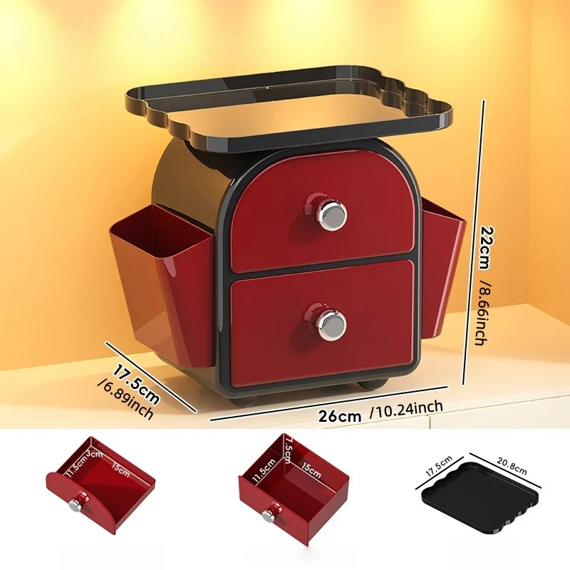 Entryway hallway storage box drawer-style storage rack creative high-end decorative item key storage box desktop storage box Oasis Select red