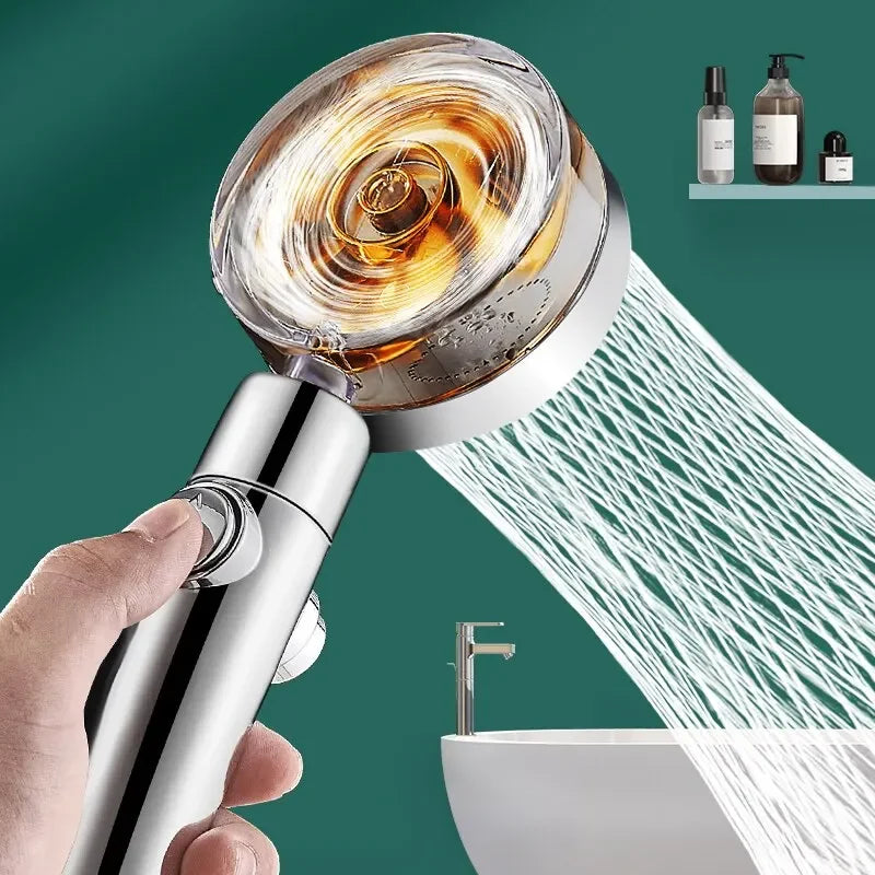 Propeller Shower Head Rainfall High Preassure Water Saving Bathroom Accessary Pressurized Nozzle Universal Adaptation Oasis Select