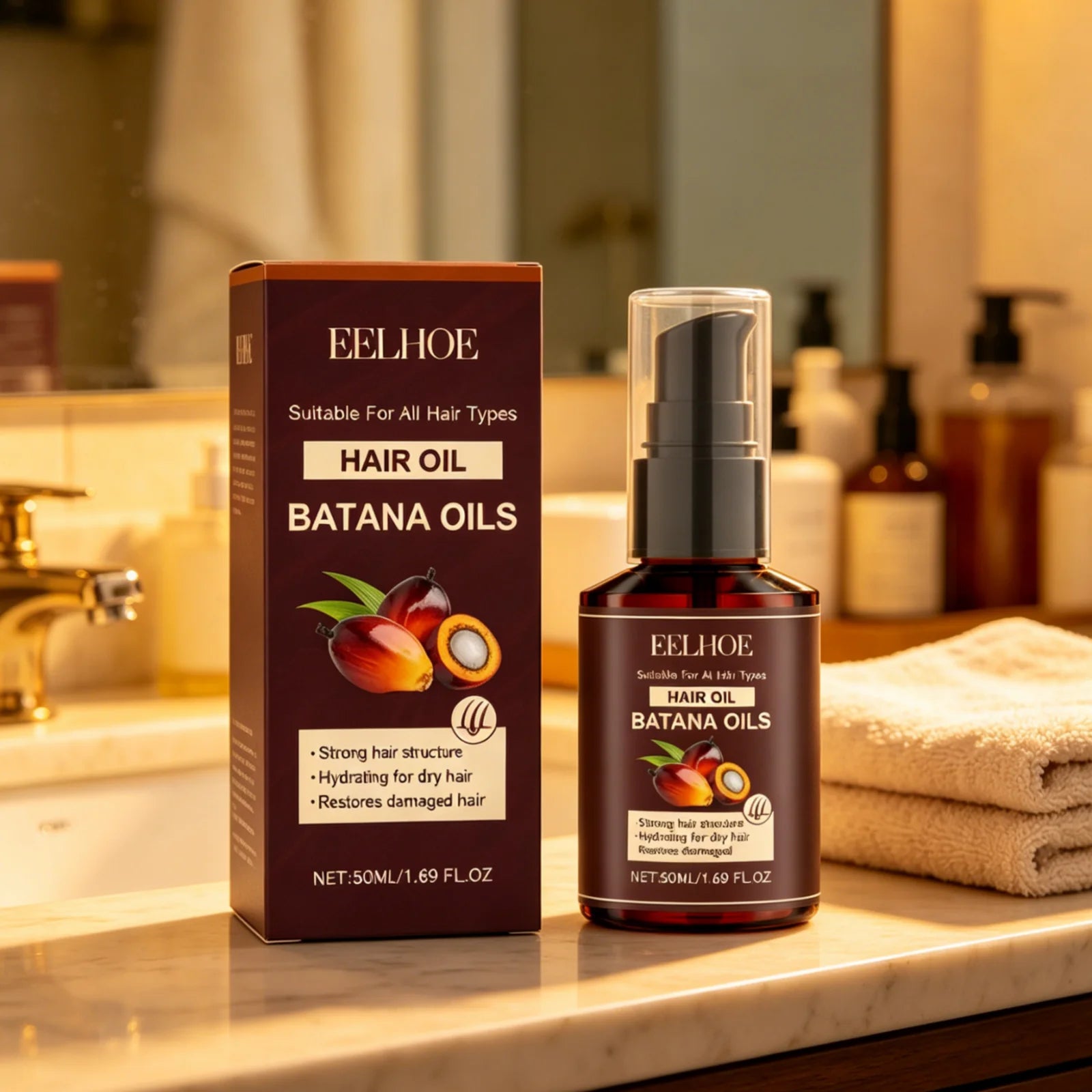 EELHOE Batana Hair Oil – Anti-Frizz Deep Nourishing Repair Hair Treatment Oil Oasis Select
