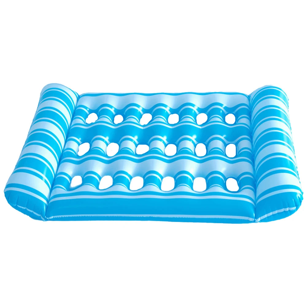 Inflatable Water Sleeping Bed PVC Floating Lounger Air Mattress Foldable Swimming Pool Air Mattress Outdoor Swimming Toys Oasis Select Light Blue france