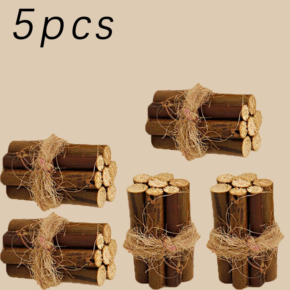 2/5Bundles 1:12 Dollhouse Miniature Bonfire Firewood Model Party Living Scene Decor Toy Doll House Accessories Oasis Select 5pcs one size