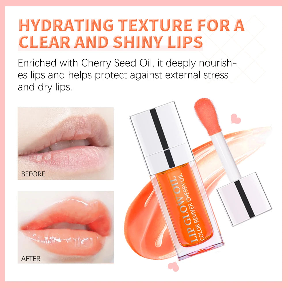Lakerain Crystal Jelly Moisturizing Lip Oil Safety Lip Gloss Makeup Sexy Plump Hydrating Lip Glow Oil Tinted Lip Plumper Oasis Select
