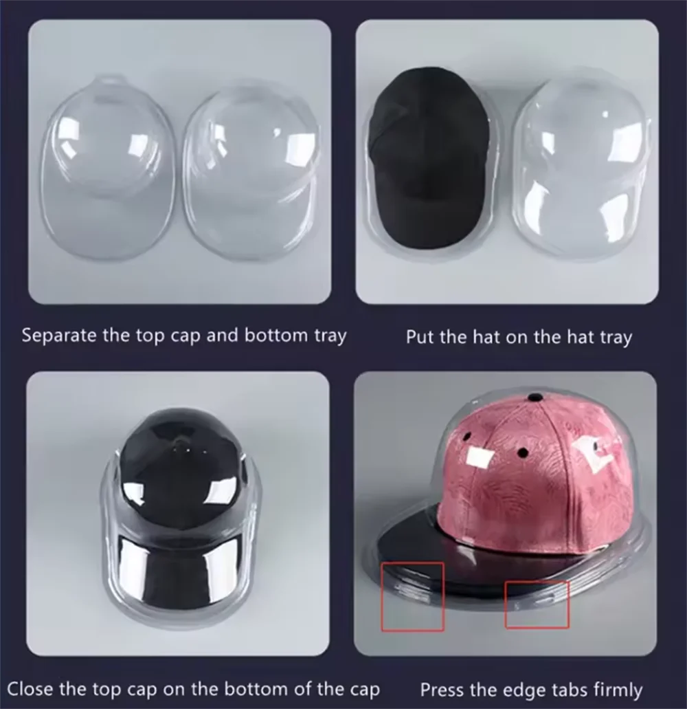 Innovation Baseball Cap Duck Tongue Hat Transparent Box Anti-Deformation Display Stand Can Hang Storage Cap Support Dust Cover Oasis Select