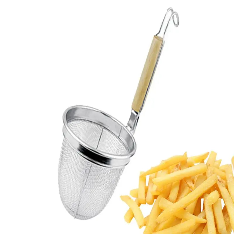 Noodle Baskets For Cooking Noodles Mesh Filter Basket Kitchen Food Basket Mesh With Wood Handle For Home Restaurant Apartment Oasis Select
