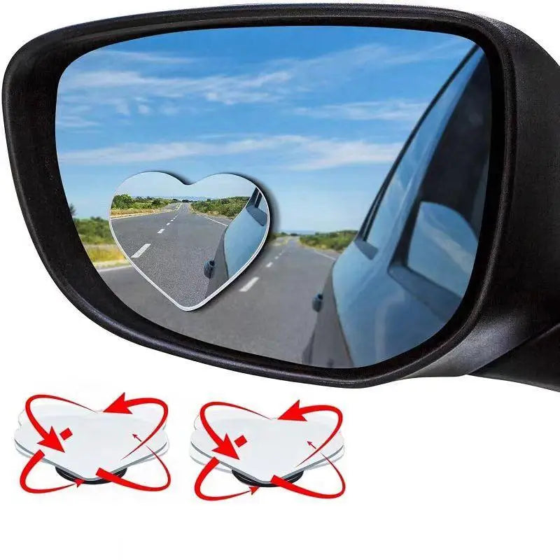 1 Pair 360 Blind Spot Mirror Adjustable Round Frame Wide-angle Rearview Car Rearview Sucker Mirrors Auxiliary Convex Mirror Oasis Select