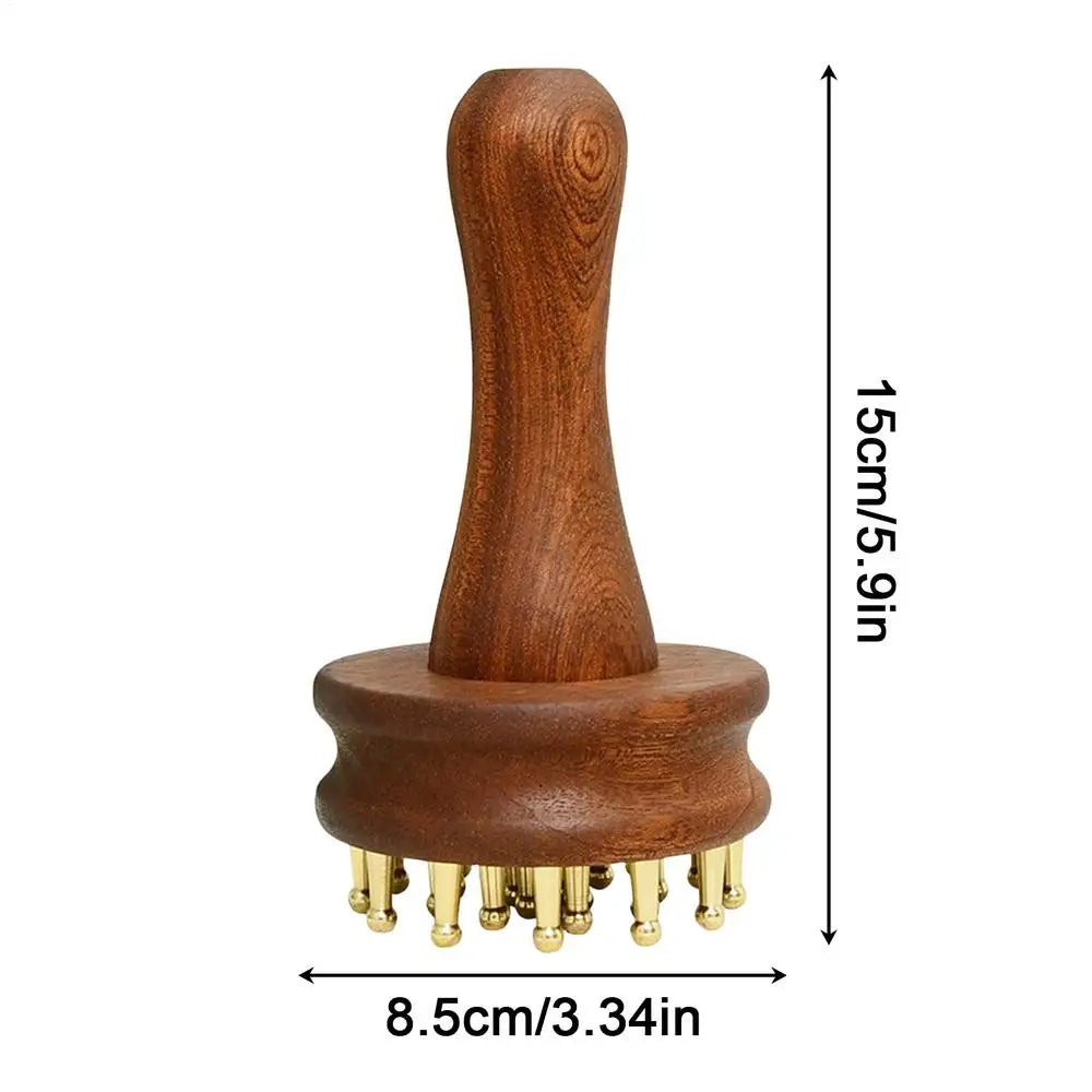 Scalp Massager Brush Long Handle Brass Teeth Soothing Meridian Massage Brush Gua Sha brush Body Massage Brush Massage Comb Oasis Select 01 CN