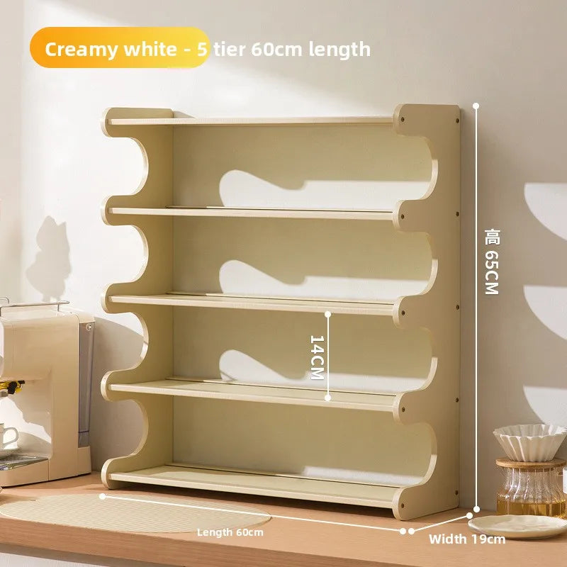 Cream wind cup holder Cup storage rack Household multi-layer desktop tea cup rack Tea set storage rack Dining side cabinet Oasis Select Fifth floor 60