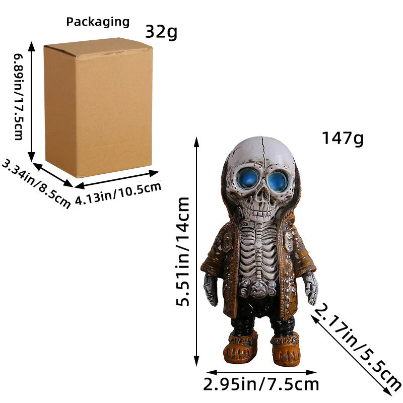 Halloween Skeleton Doll Resin Ornament Alien Hoodie Ghost Festival Party Desktop Courtyard Decorationv Oasis Select D