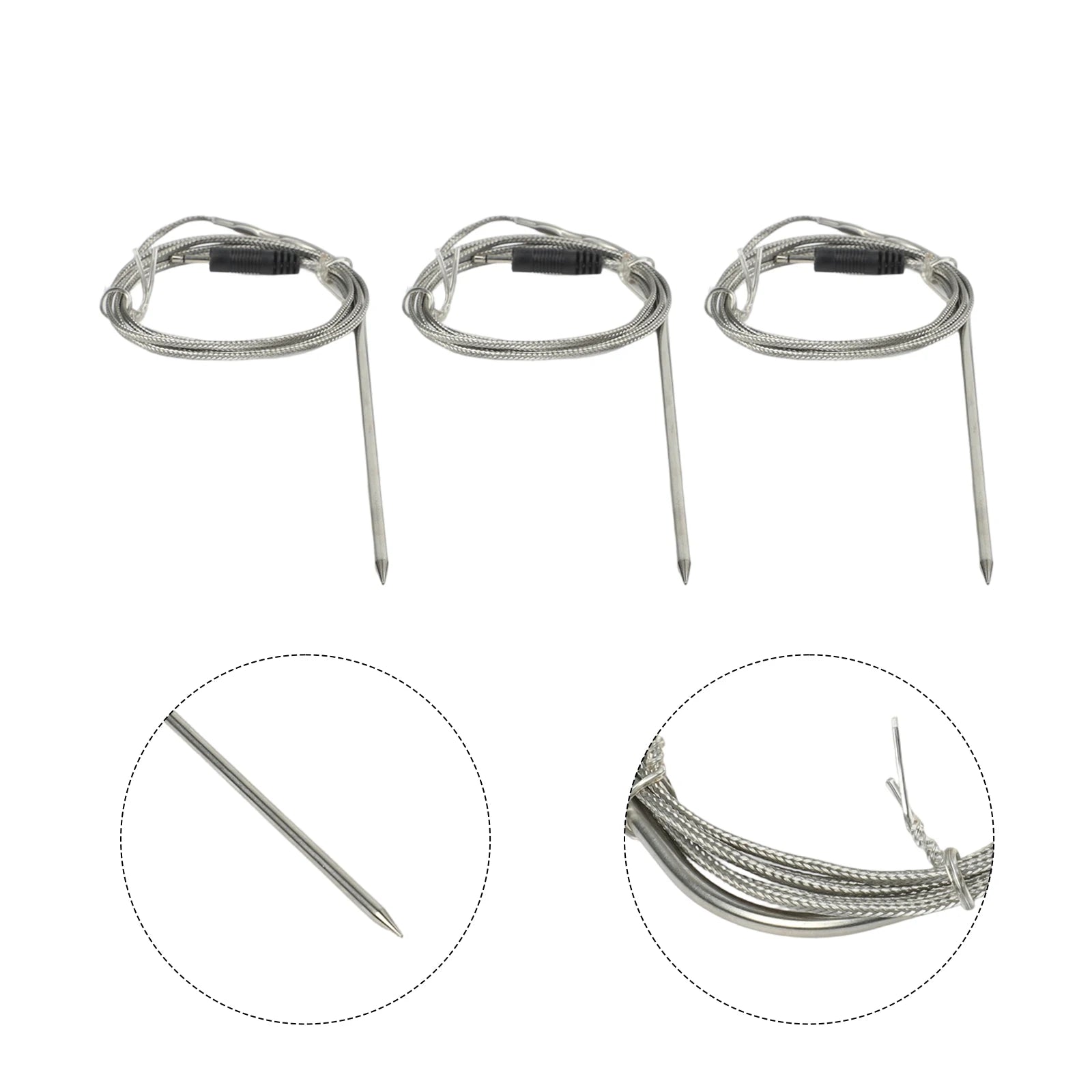 3-Pack BBQ Meat Thermometer Probes – DC2.5 Replacement Sensors Thermometer Probe Set Oasis Select