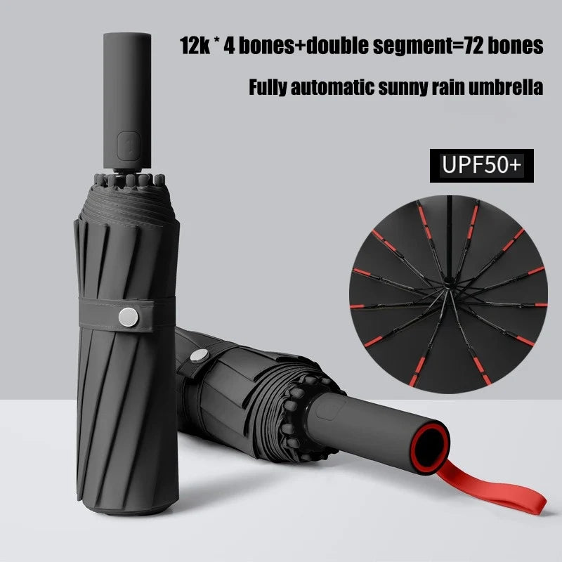 Fully automatic folding umbrella is sturdy and durable suitable for both sunny and rainy days is suitable for both men and women Oasis Select