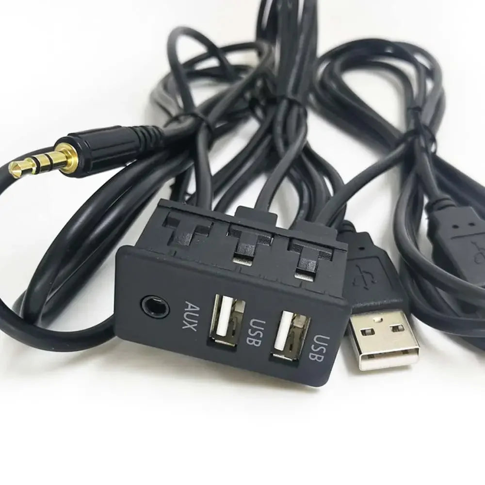 Dual USB AUX Flush Mount Panel Cable 150cm – Car & Boat