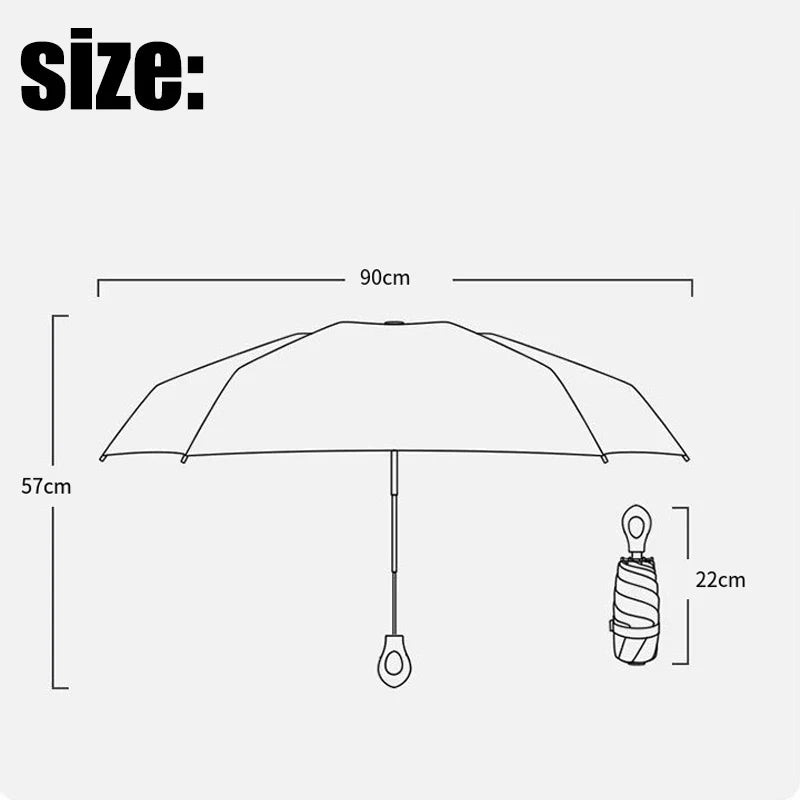 Portable Five Fold Umbrella With Hollow Out Handle For Both Rain Sunshine Umbrella Sun Protection UV Protection Sun Umbrella Oasis Select