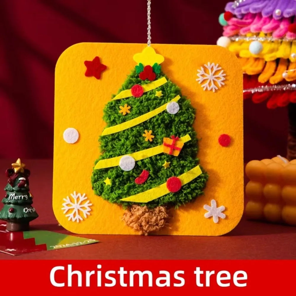 Non-Woven Fabric Christmas Sewing Kit Fun Threading Handicrafts DIY Embroidery Kit Beginner Friendly Christmas Sewing Projects Oasis Select Christmas tree