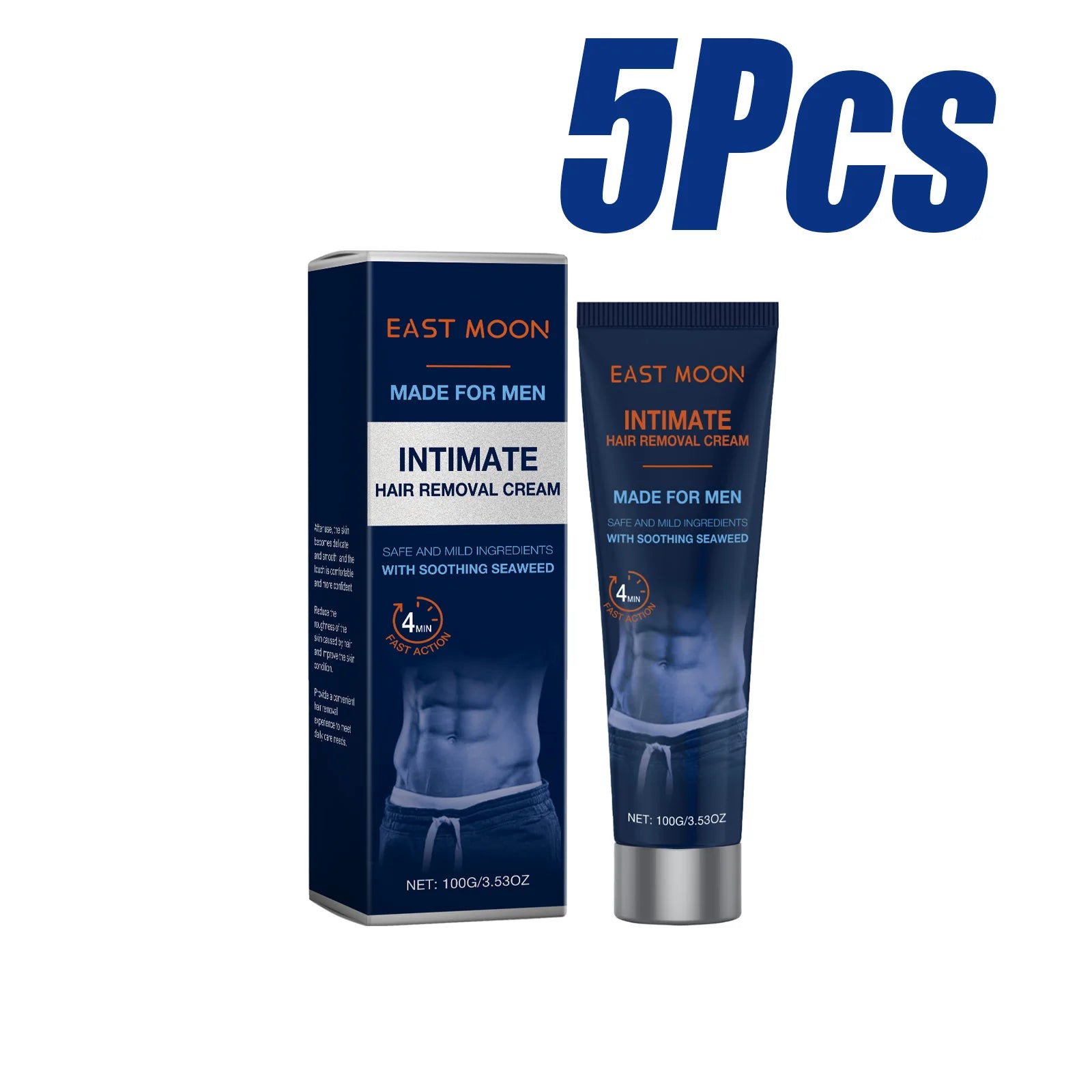 Avocado Man Hair Removal Cream Intimate Areas Painless Soothing Gentle Depilatory Cream Beard Hair Remover for Body Legs Armpits Oasis Select 5 x 100g Boxed