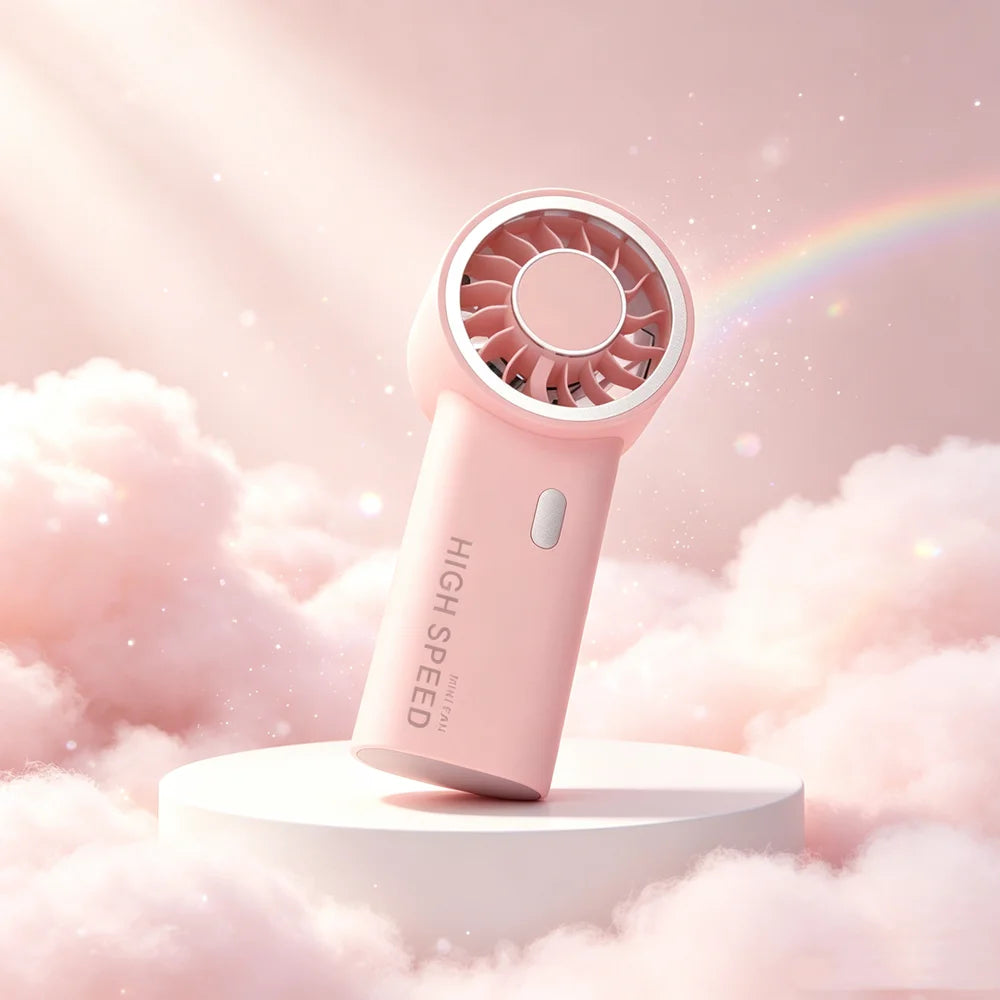 High Speed Mini Handheld Fan Brushless Motor Turbo Pocket Fan USB Rechargeable 3-Speed Silent Cooling Fan Portable Outdoor Fan Oasis Select