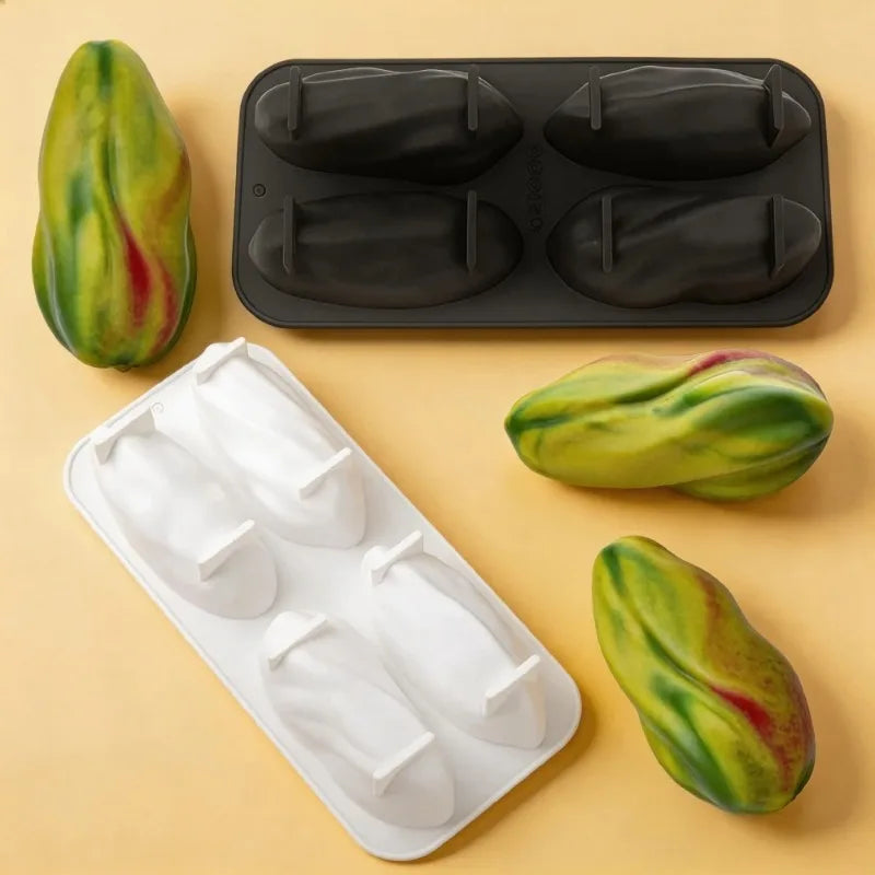 1pcs Pistachio Silicone Mold 4 Cavity Mousse Cake Chocolate Dessert Pudding Baking Tool Handmade Candle Squishy Making Mould Oasis Select