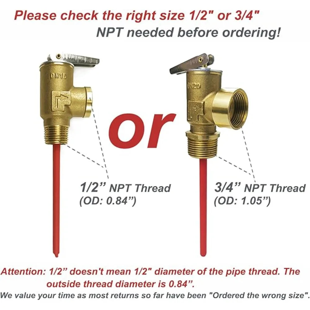 Durable Brass Safety Valve, Adjustable Pressure Relief Valve, Protects Against Overpressure In Closed Water Systems Oasis Select