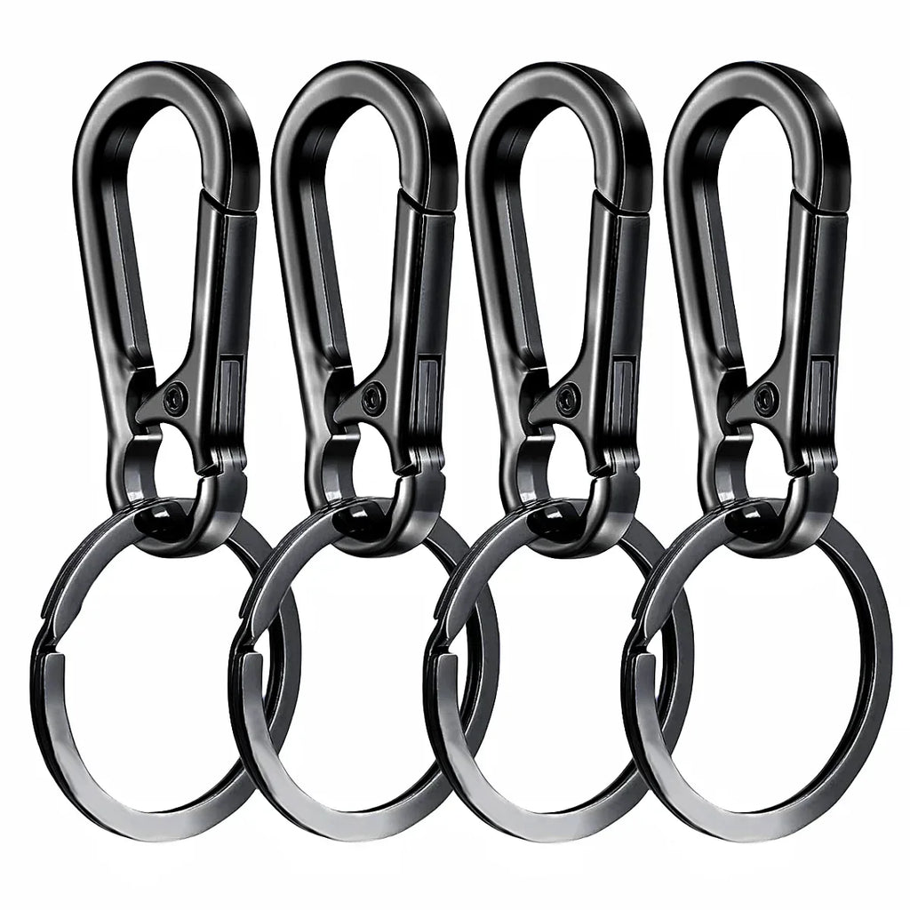 4Pcs Carabiner Clip Keychain Metal Carabiner Shape Key Ring Keyring Key Holder Clips Hook Holder Organizer for Car Keys Finder f Oasis Select black 4PCS 4PCS