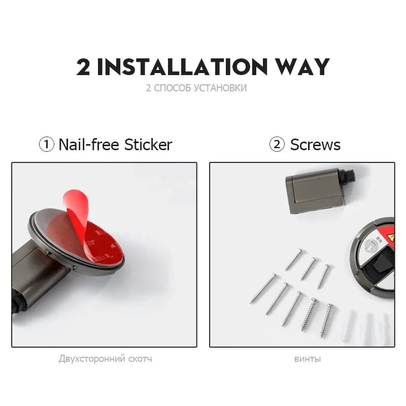 Door Stops Heavy Duty Magnetic Stopper Mechanical Door Stop Adjustable Door Holder Non-punch Sticker Furniture Hardware Oasis Select