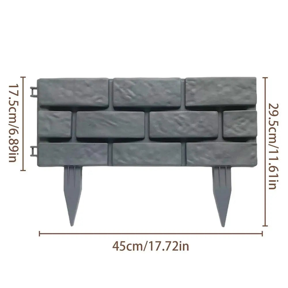 4Pcs Folding Fence Imitation Stone Garden Barrier Outdoor Lawn Decoration Easy Assembly Durable Splicing Fence for Garden Yard Oasis Select Grey 4Pcs