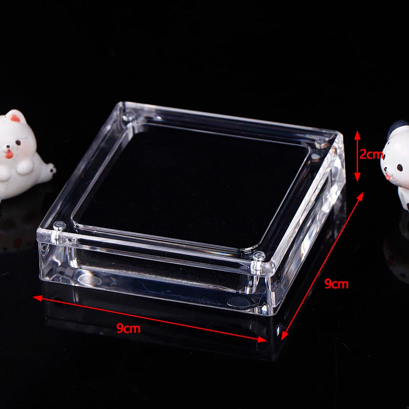 1PC Acrylic Jewelry Display Box Transparent Multi-Function Magnetic Lid Jewelry Storage Packaging Box Oasis Select 9x9x2cm