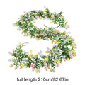 2Pcs Easter Egg Garland For Mantle Spring Vine Flower Easter Garland Multi Colored Artificial Hanging Wall Decor For Tree Decor Oasis Select Yellow 2Pcs