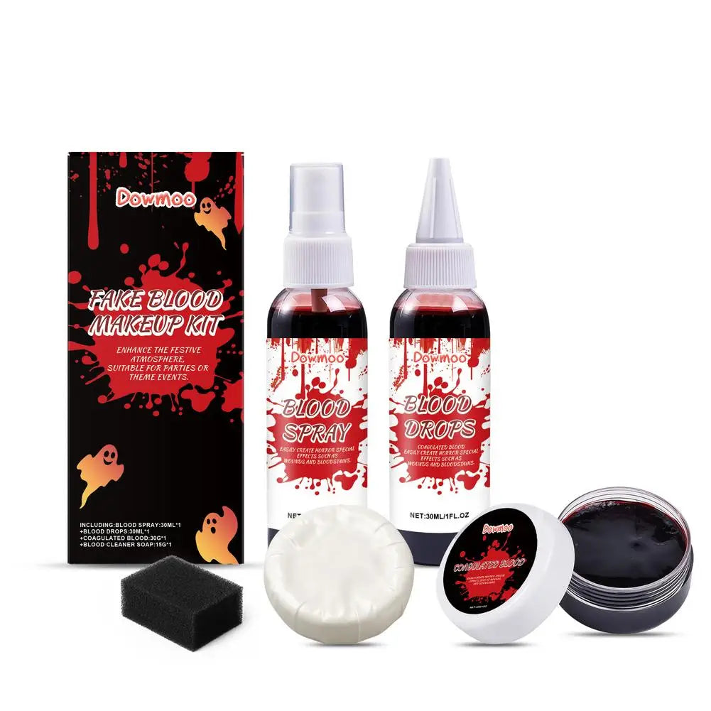 Halloween Scar Wax & Fake Blood Special Effects Makeup Kit Special Effects Makeup Oasis Select C Kit as show
