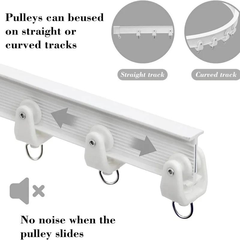 50Pcs Metal Curtain Track Hooks S Shaped Small Curtain Hooks Plastic Gliders Track Rollers Ceiling Curtain Track Hooks Oasis Select