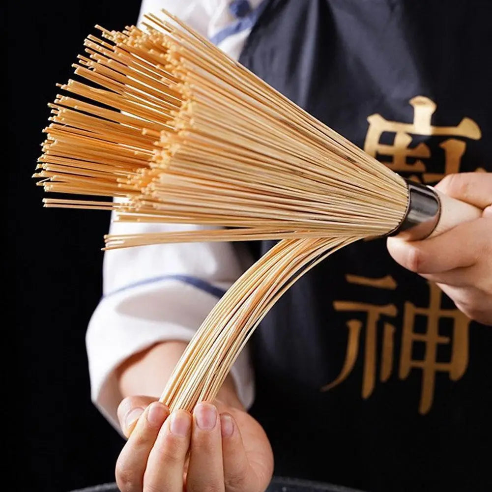 Natural Bamboo Pot Brush Long Handle Wok Cleaning Brush Dish Brush Dish Scrubber Cleaning Tool Pot Pan Cleaner Home Restaurant Oasis Select