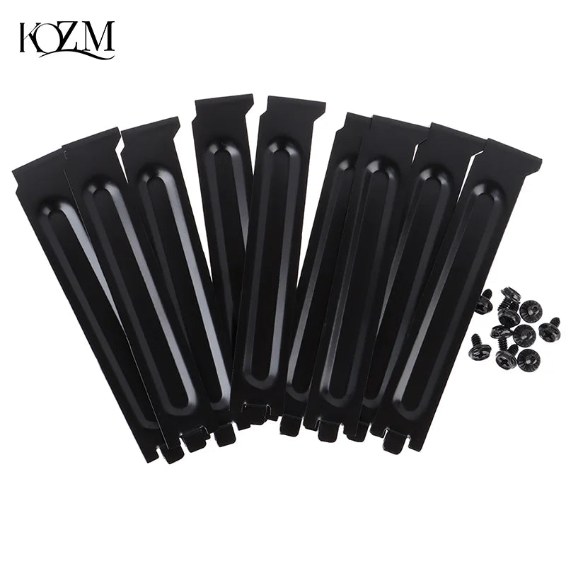 10-Pack Black Metal PCI Slot Cover Brackets with Screws