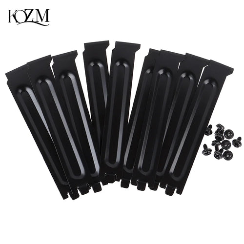10-Pack Black Metal PCI Slot Cover Brackets with Screws PC Case Accessories Oasis Select