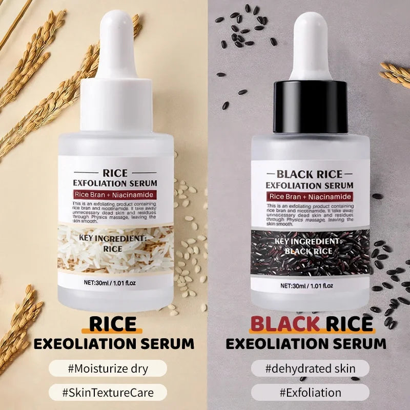 2PCS travel suit black rice combination suit, physical exfoliating essence, cleaning Skin pores contain oil Oasis Select