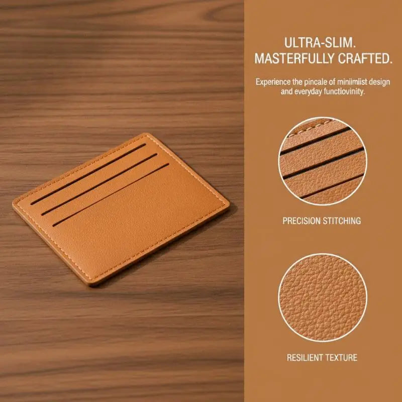 Minimalist Slim PU Card Holder – 6-Slot Pocket Wallet Case Slim Card Holder Oasis Select