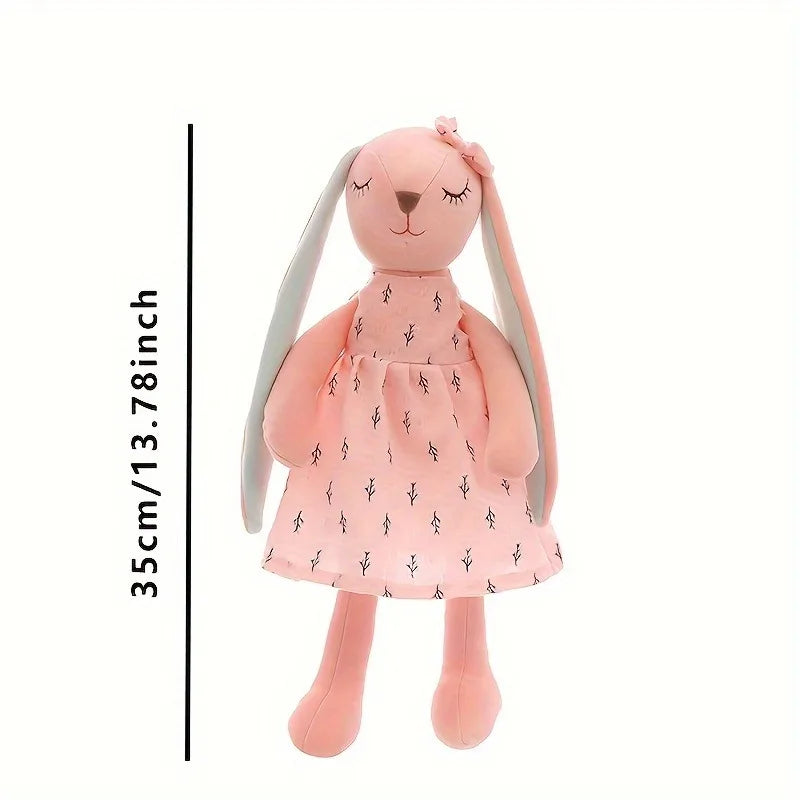 1pc Cute Bunny Plush Toy, Soft Polyester Non-Woven Fabric, Lightweight Stuffed Animal Toys, Children Easter Gift Oasis Select