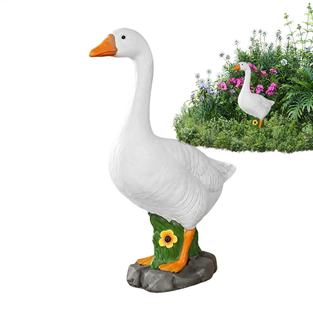 Porch Goose Lawn Garden Goose Statue Resin Realistic Large All-Weather Goose Statue for Garden Yard Farmhouse Pathway Driveway Oasis Select