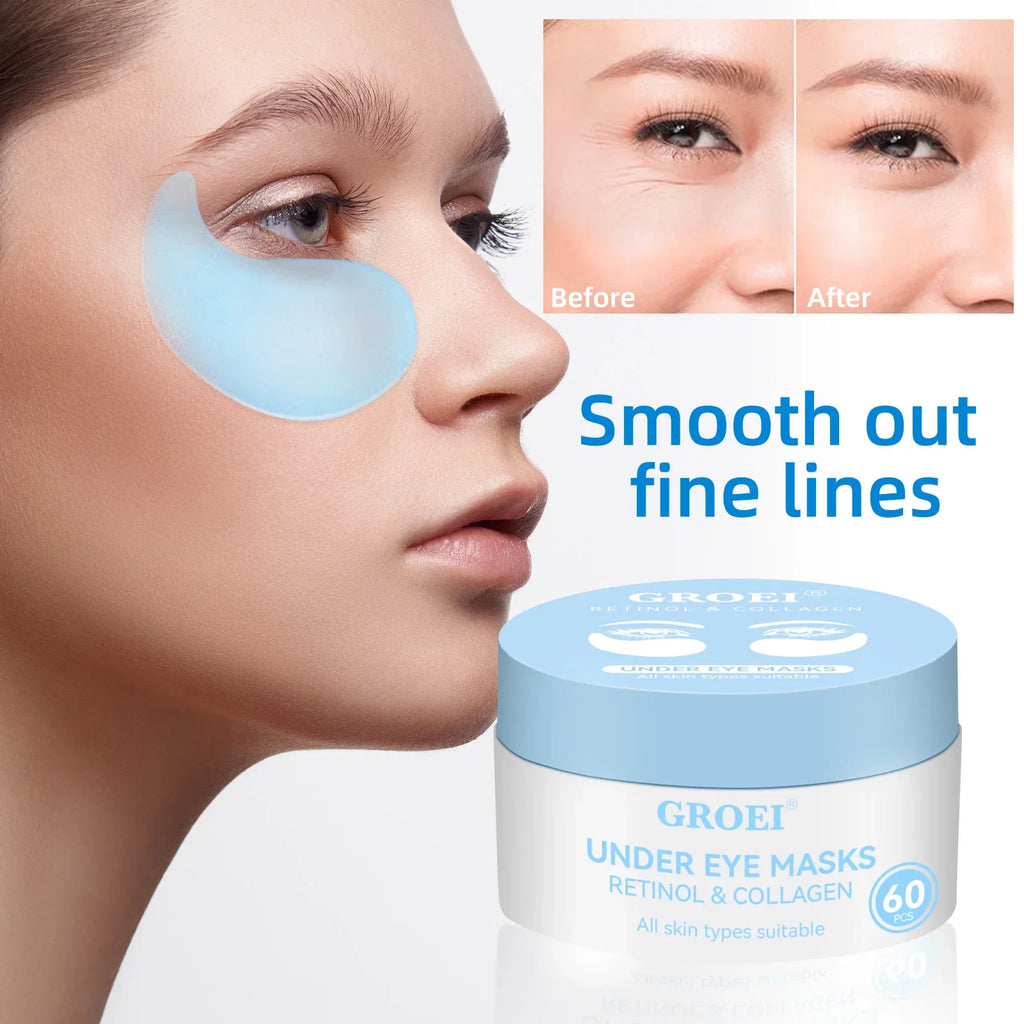 60pc Hyaluronic Acid Collagen Eye Masks – Firm & Brighten