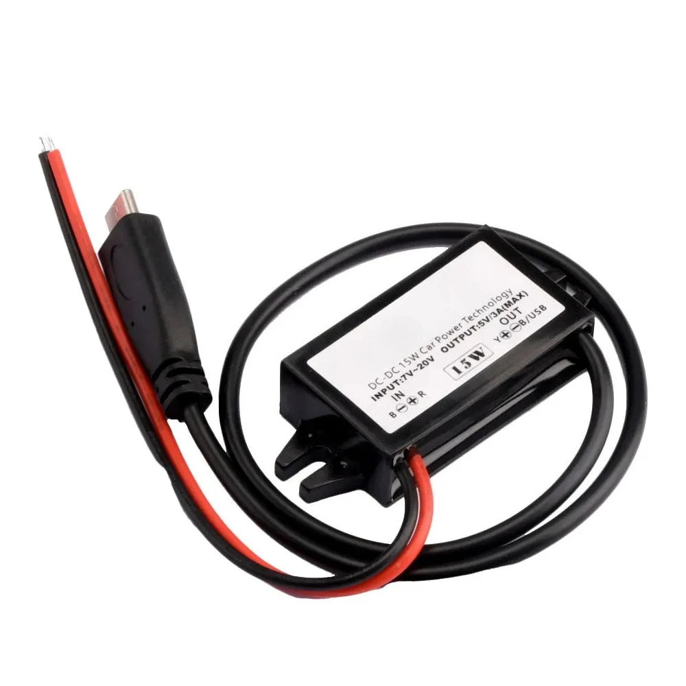 12V to 5V 2A 3A DC-DC Step Down Buck Converter Power Supply Module Mini USB Micro USB Male Female Type-C Adapter 24W 10W 15W Oasis Select type-C USB 12V 24V 5V 3A